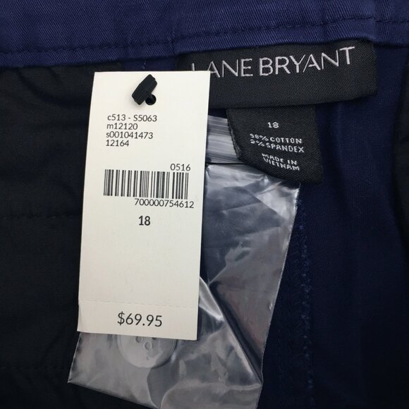 NEW Lane Bryant Women's Navy Blue Chinos Straight Leg Pants size 18 length 32" - Picture 3 of 7